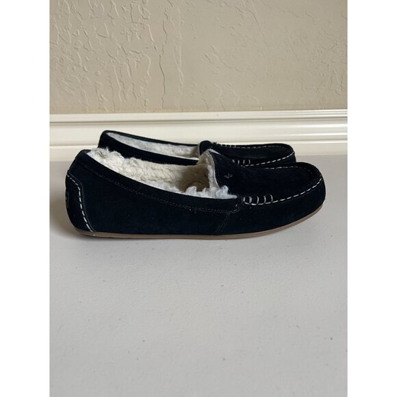 Koolaburra by Ugg Lezly Black Leather Moccasin Loafer Slip Ons Size 10 - Picture 1 of 6